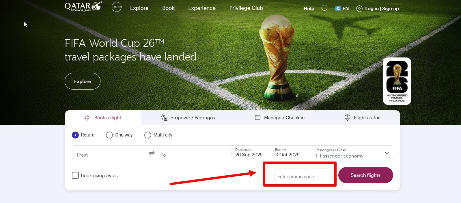 “Qatar Airways promo code”